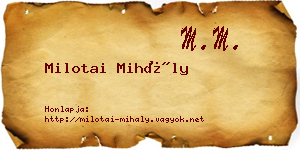 Milotai Mihály névjegykártya