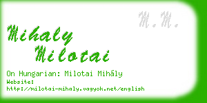 mihaly milotai business card